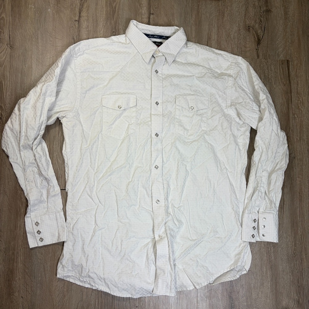 Wrangler Troubadour Pearl Snap Shirt XXL Long Sleeve White Striped George Strait